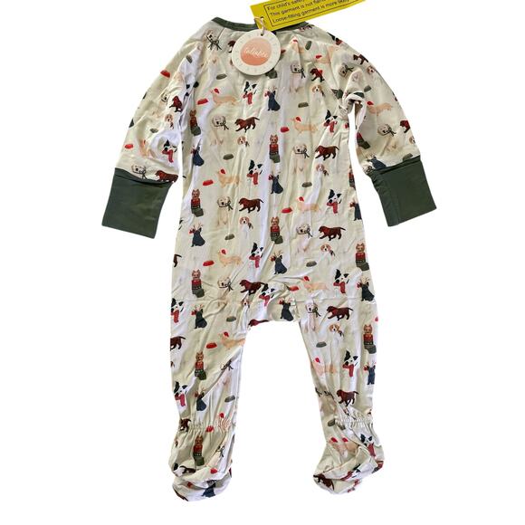 Tullabee Puppy Print Baby Sleeper Romper 0-3M - Picture 2 of 8